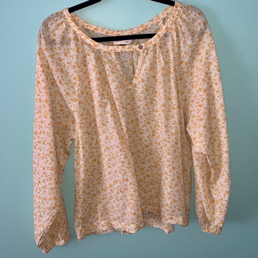Cream and Yellow floral peasant top